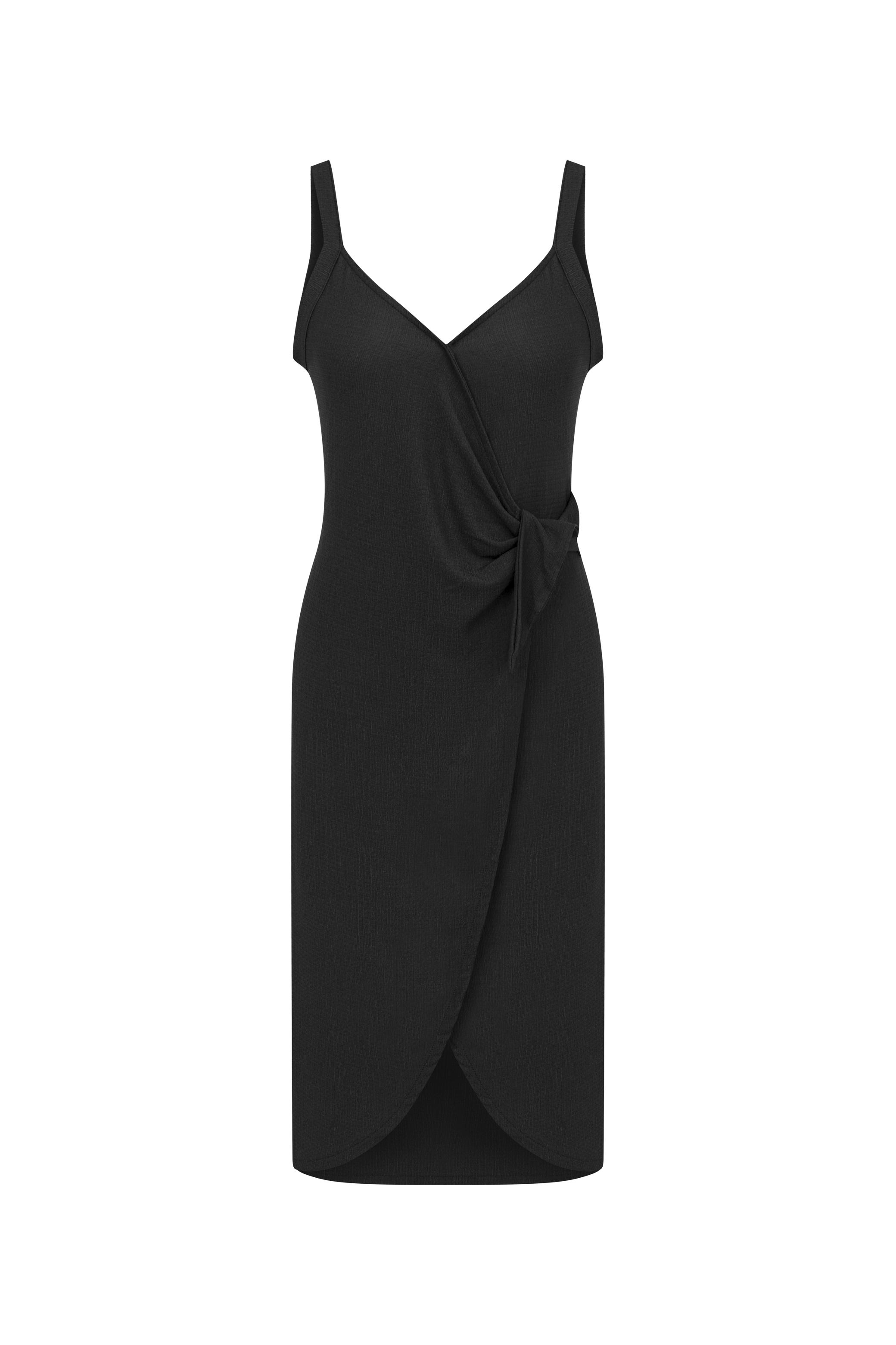 DOKULU KRUVAZE KESİM MİDİ ELBİSE