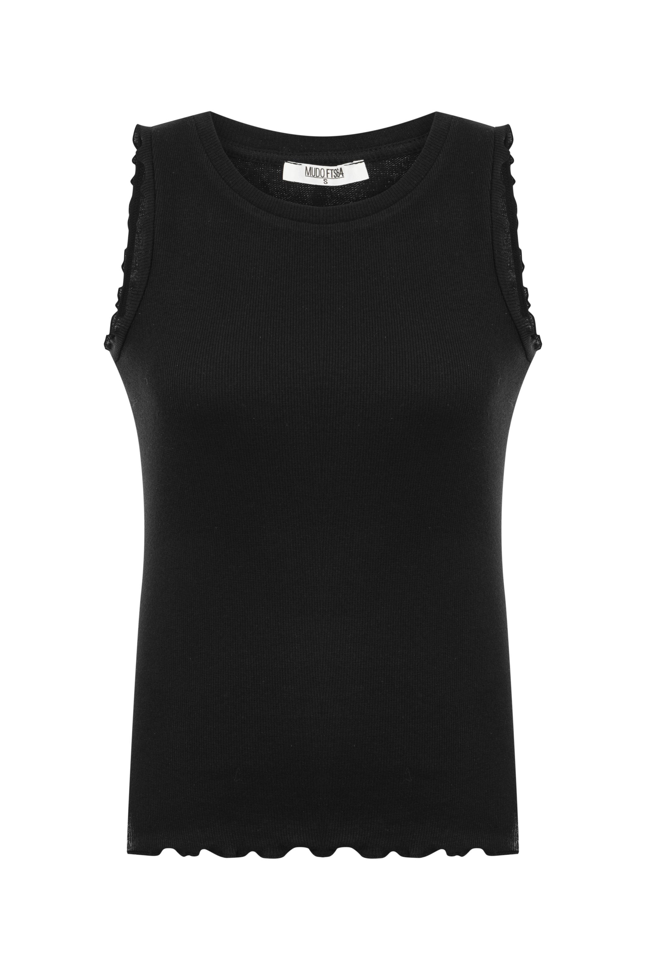 BİSİKLET YAKA KOLSUZ BLUZ