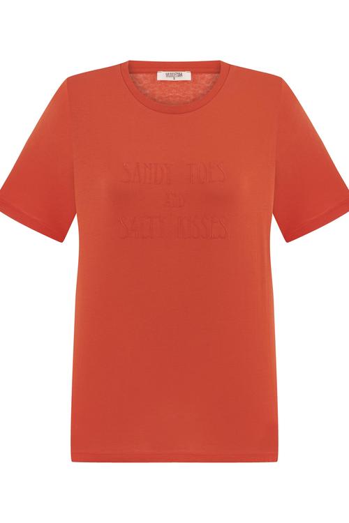  SLOGAN BASKILI BİSİKLET YAKA T-SHIRT