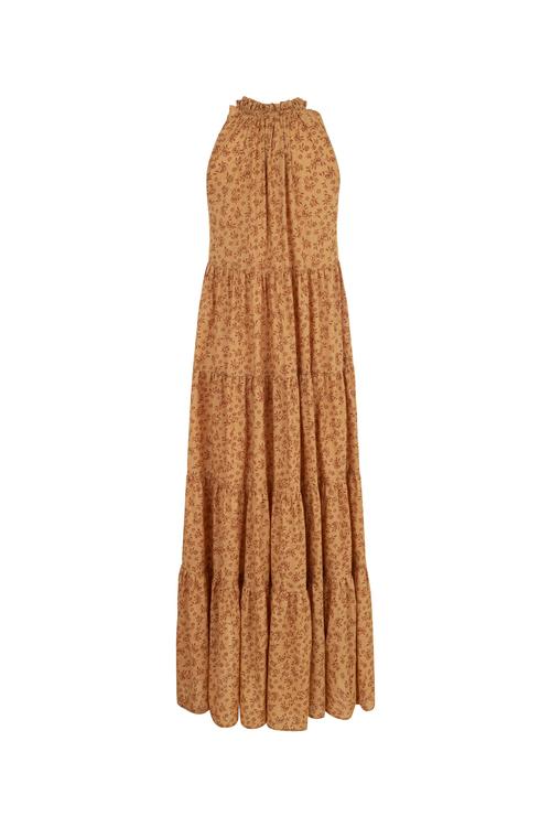  ETNİK DESENLİ A FORM UZUN ELBİSE