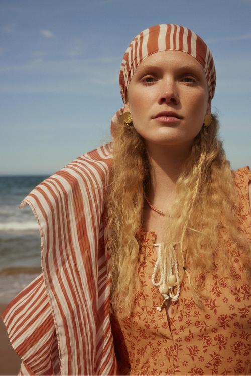  ETNİK DESENLİ A FORM UZUN ELBİSE