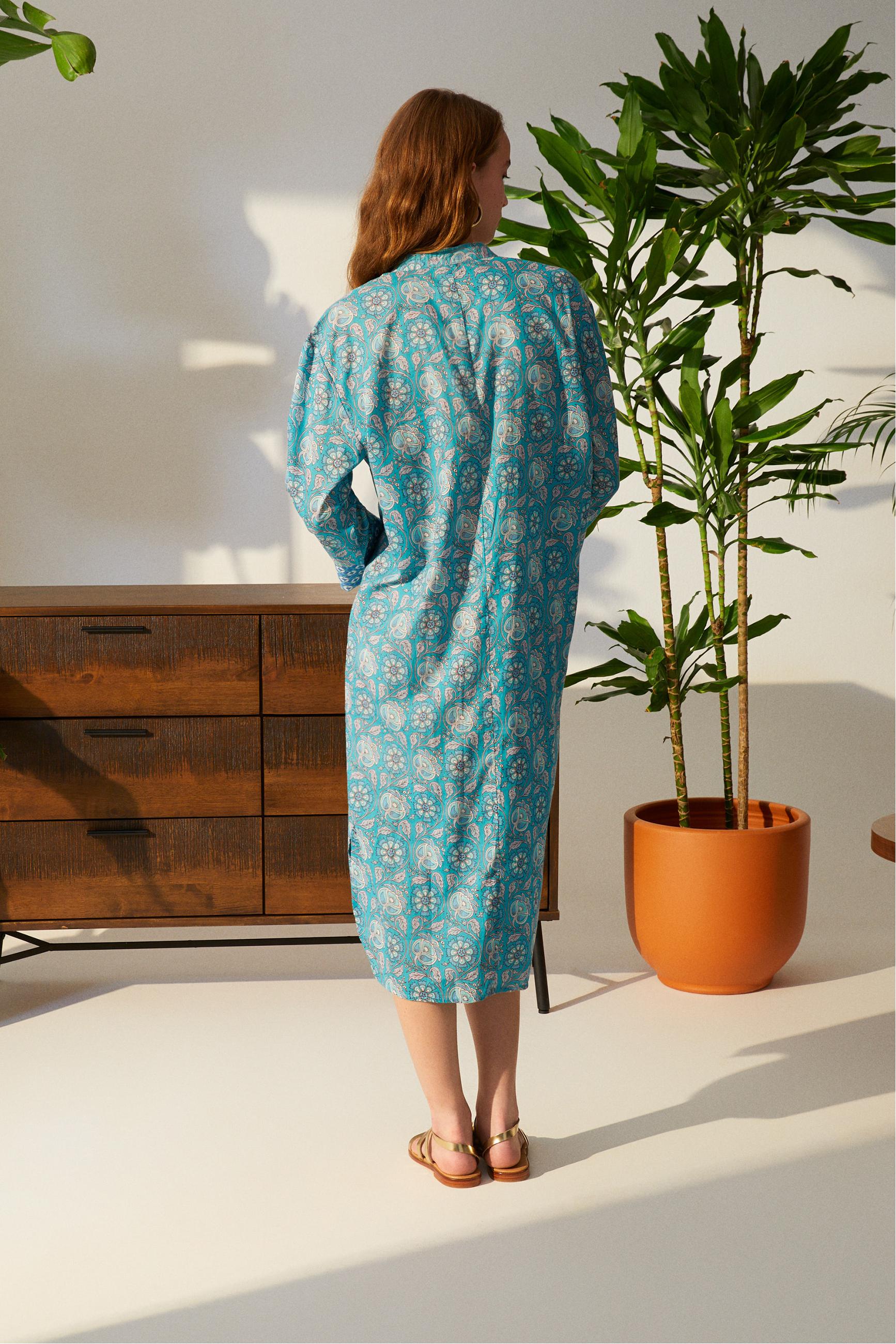 ETNİK DESENLİ PLAJ ELBİSESİ