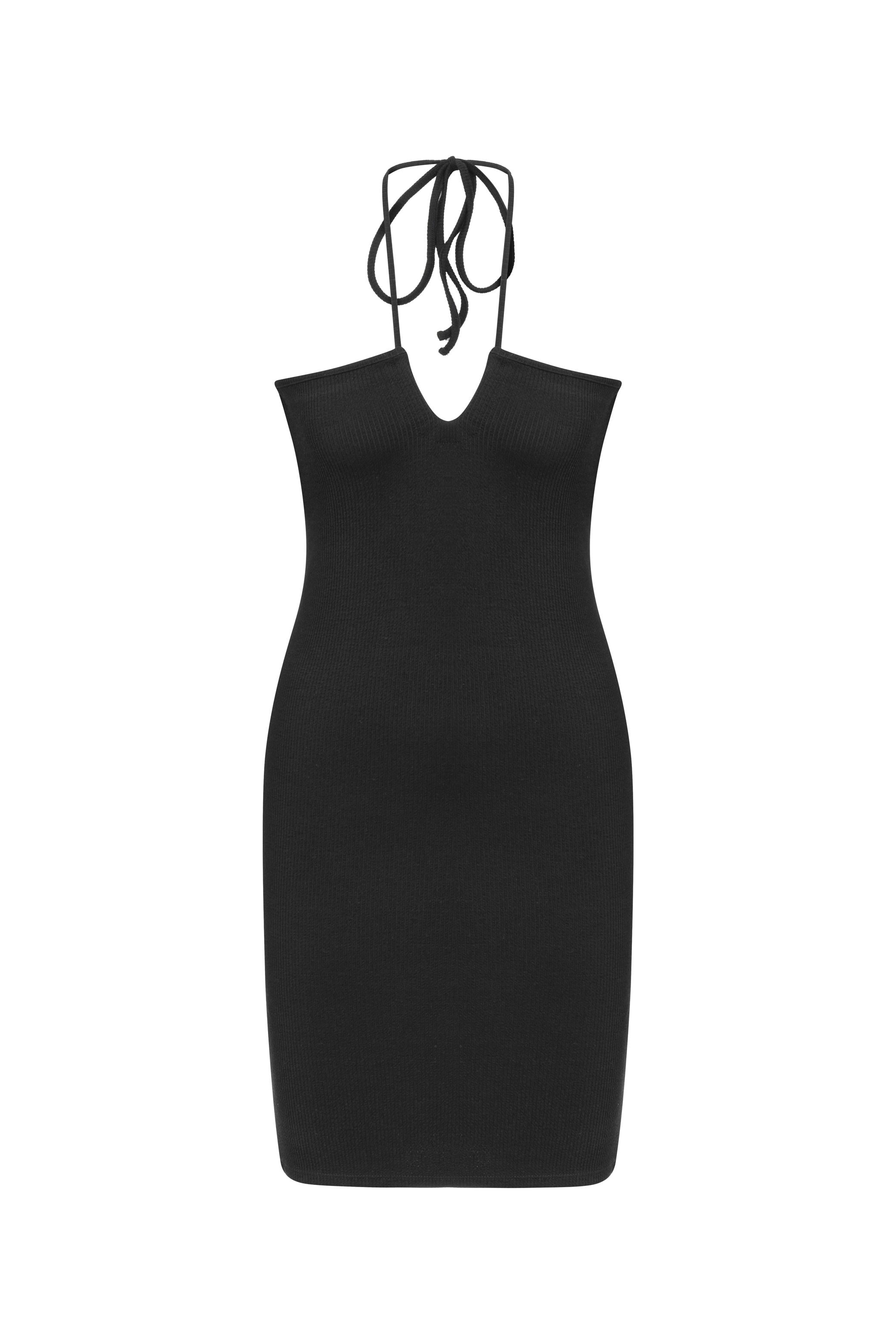 BOYUNDAN BAĞLAMALI MİNİ ELBİSE