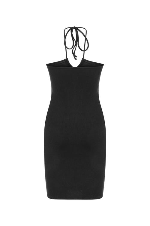  BOYUNDAN BAĞLAMALI MİNİ ELBİSE