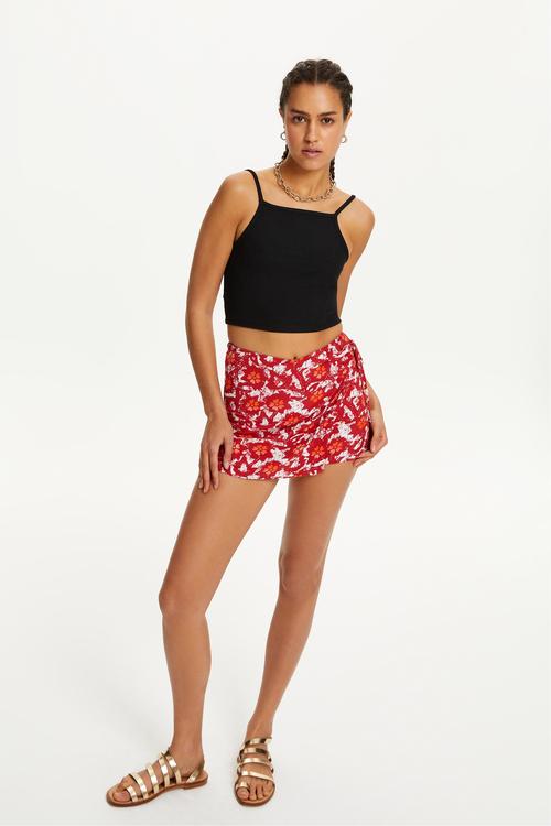  ÇİÇEK DESENLİ MİNİ ŞORT ETEK