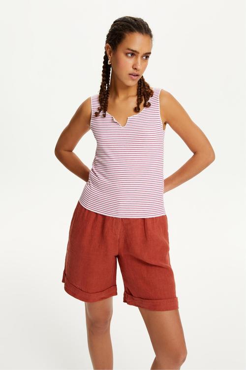  ÇİZGİLİ U YAKA KOLSUZ ATLET