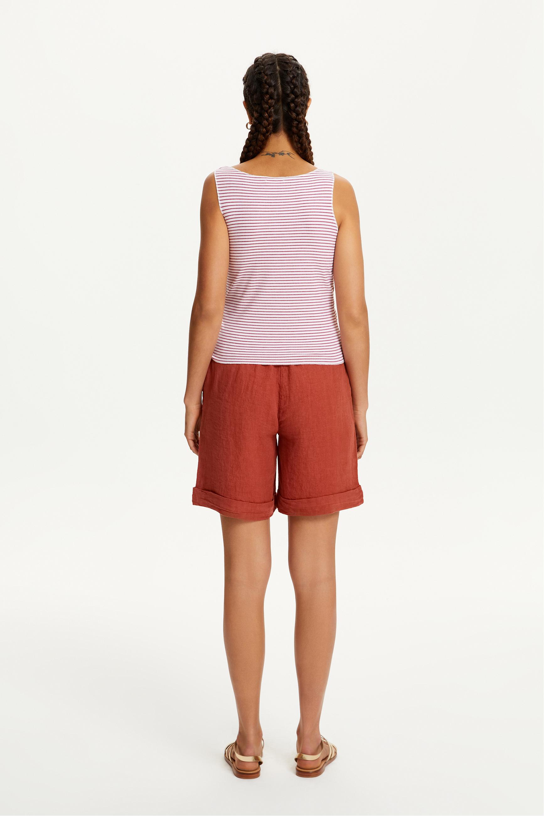 ÇİZGİLİ U YAKA KOLSUZ ATLET