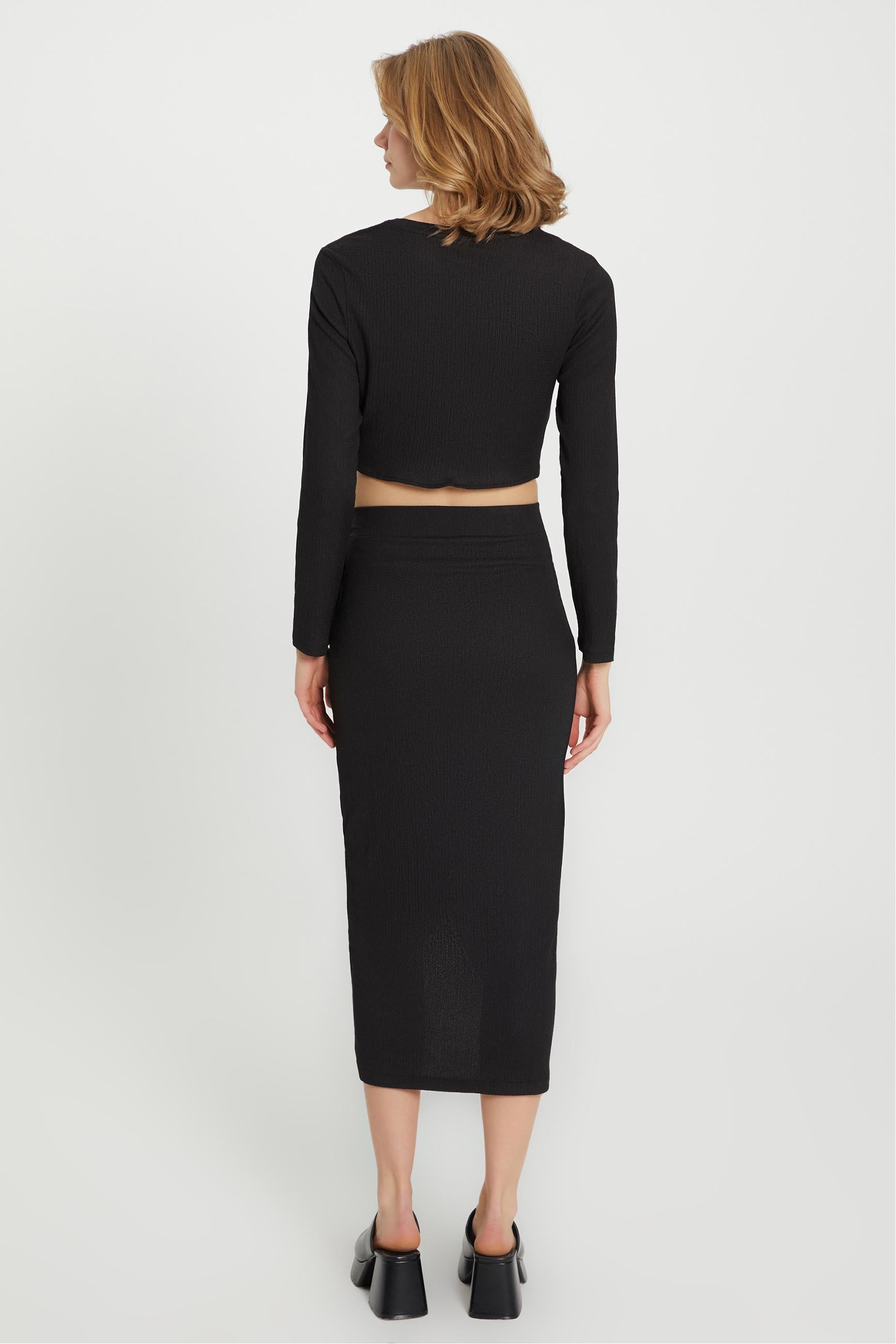 BAĞLAMA DETAYLI CROP BLUZ