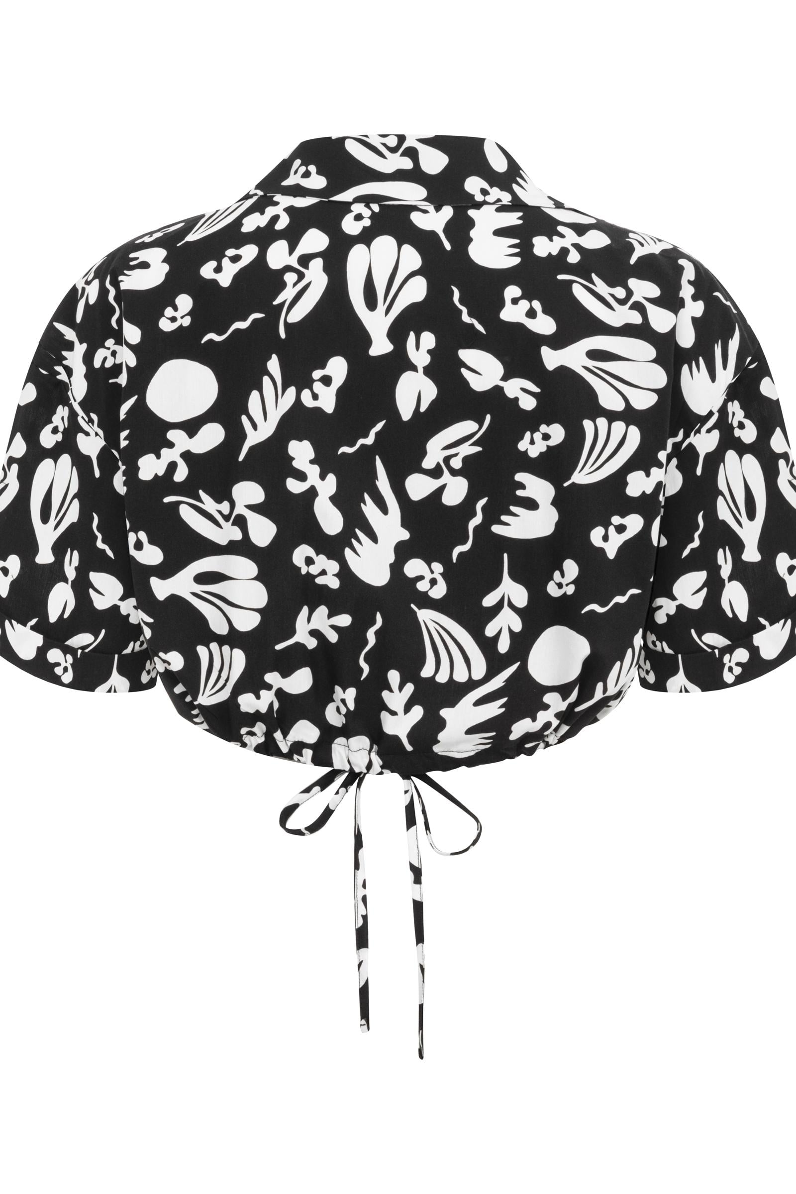 ÇİÇEK DESENLİ CROP GÖMLEK