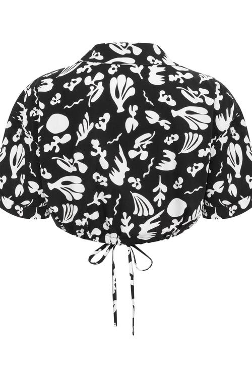  ÇİÇEK DESENLİ CROP GÖMLEK