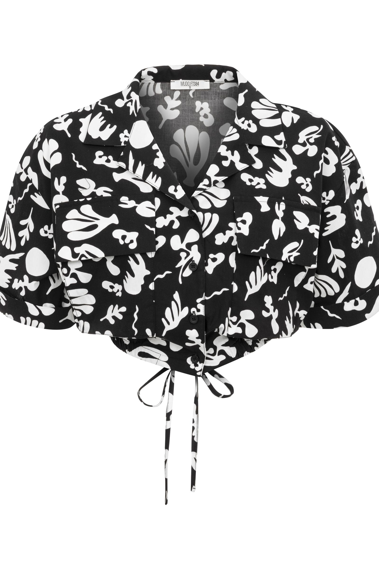 ÇİÇEK DESENLİ CROP GÖMLEK