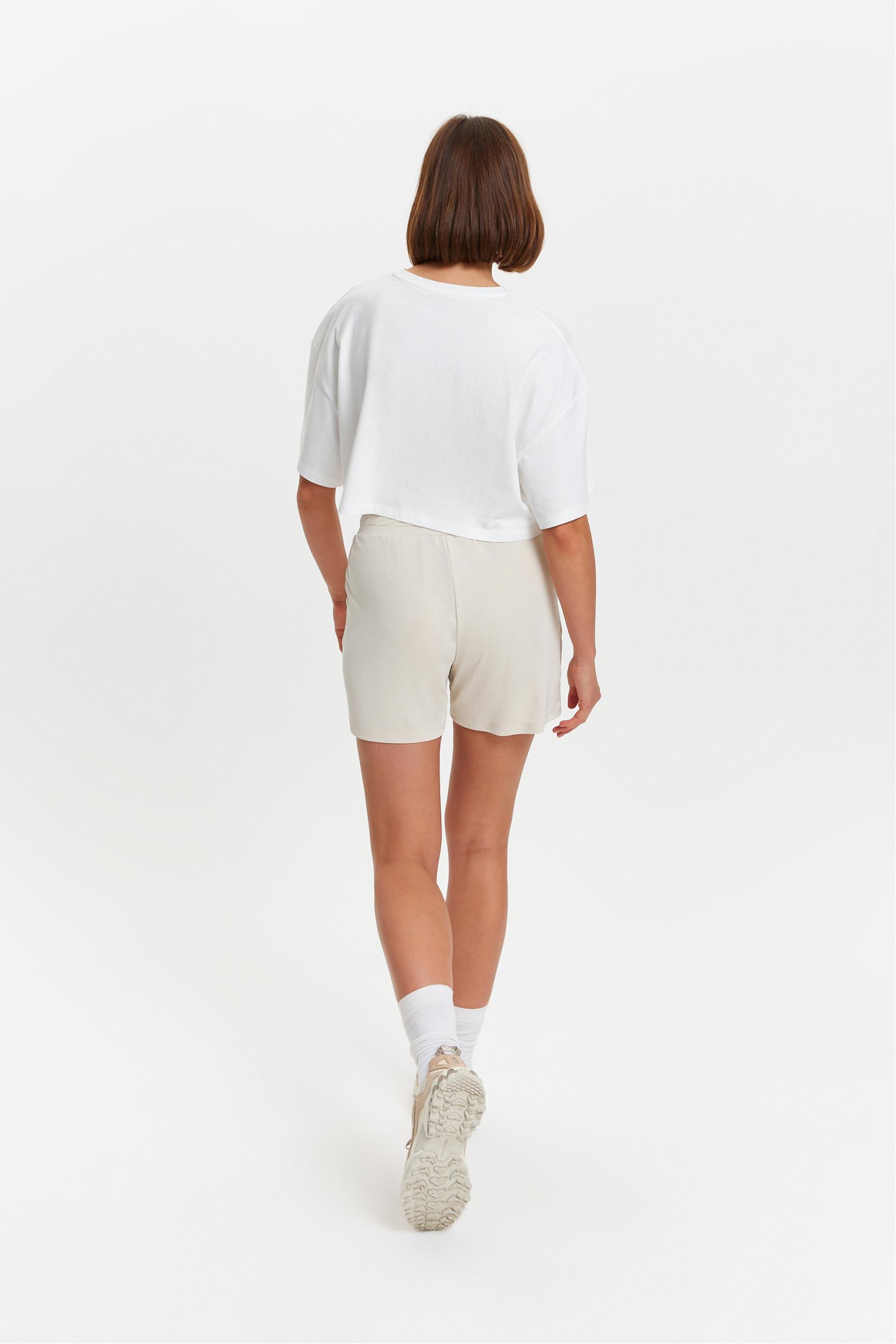 BİSİKLET YAKA KISA KOLLU CROP T-SHIRT