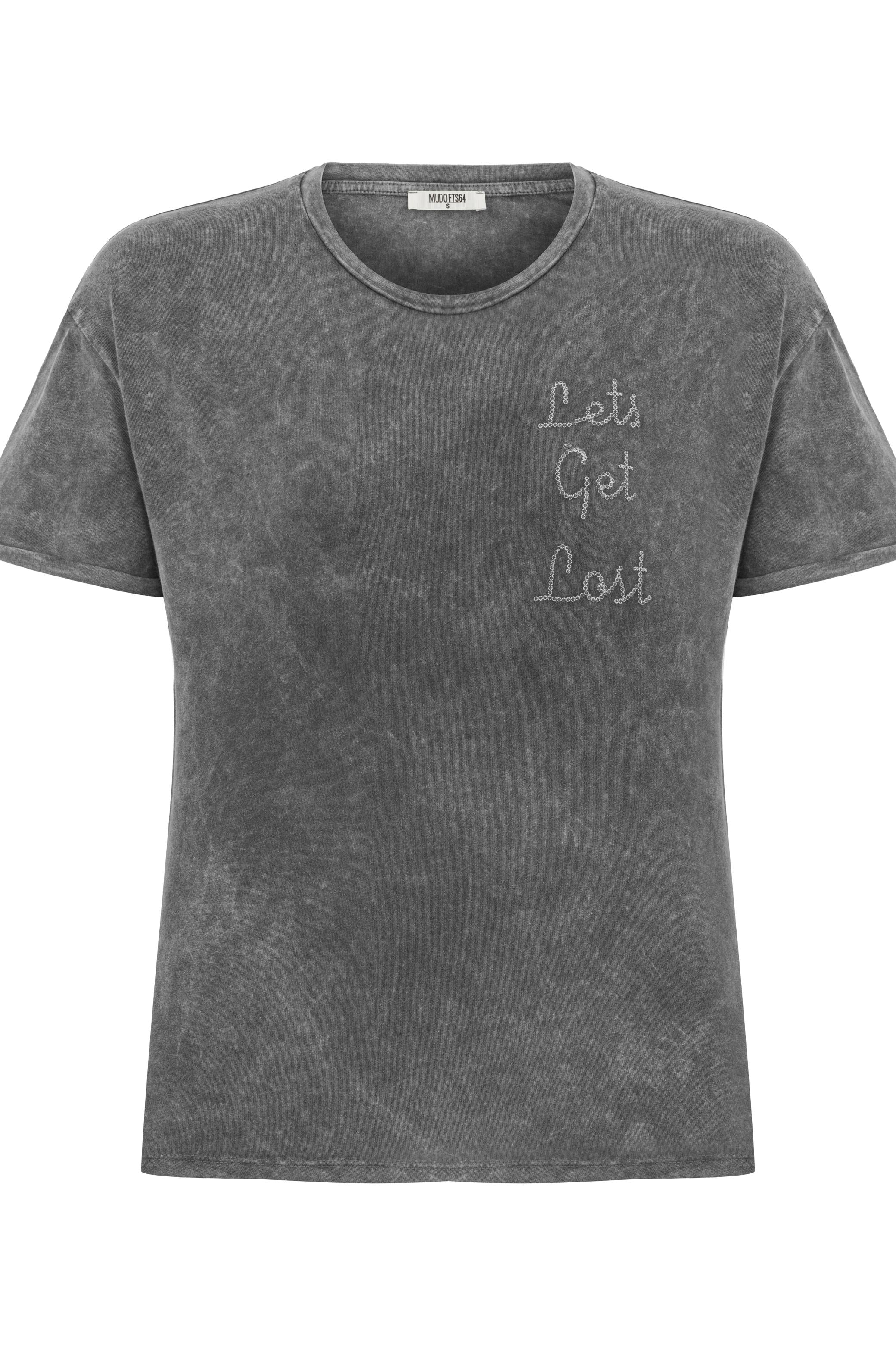 SLOGAN DETAYLI BİSİKLET YAKA T-SHIRT