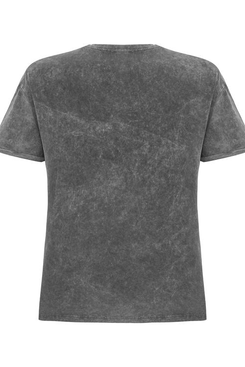  SLOGAN DETAYLI BİSİKLET YAKA T-SHIRT