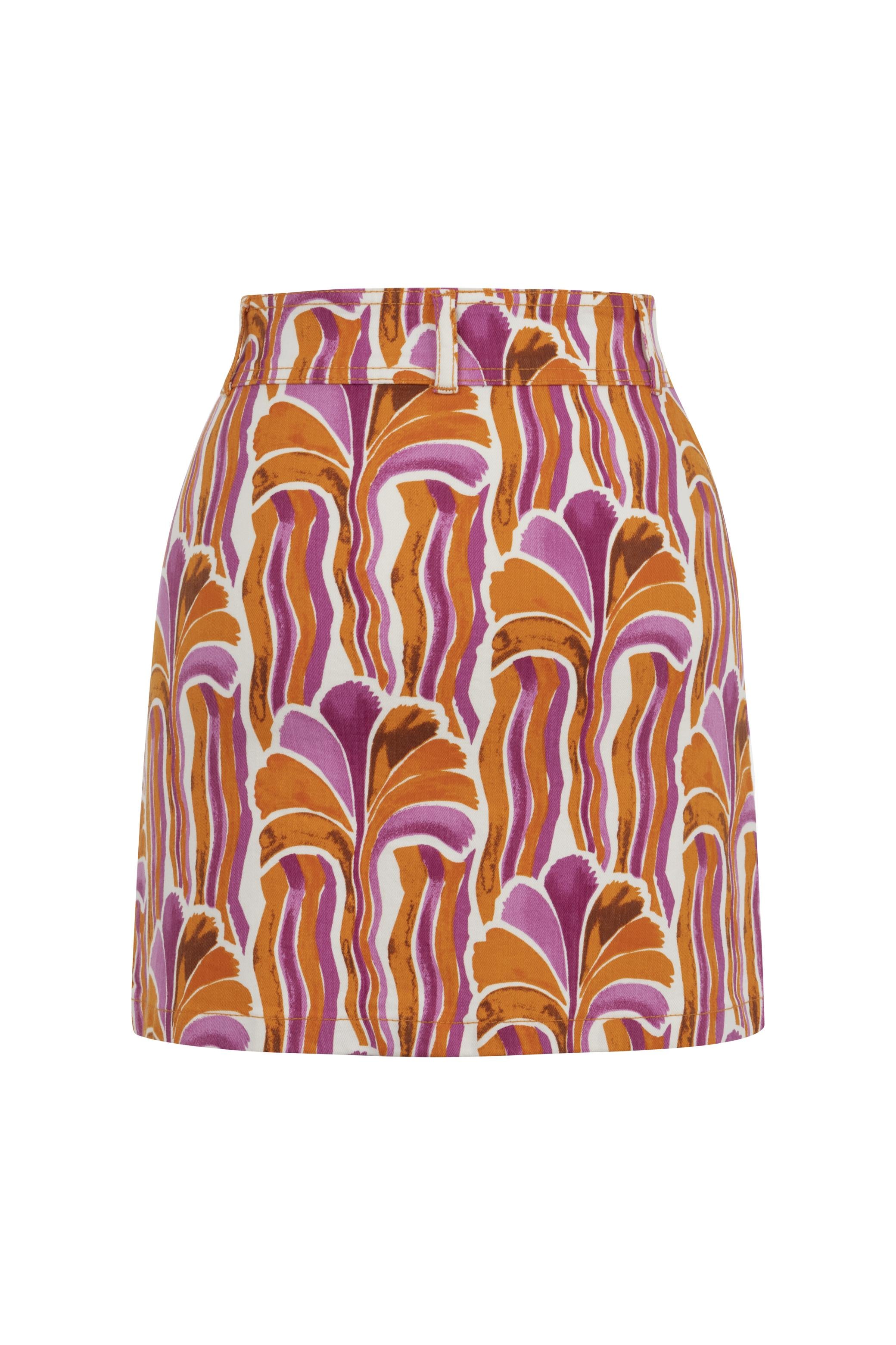 ÇİÇEK DESENLİ A FORM MİNİ ETEK