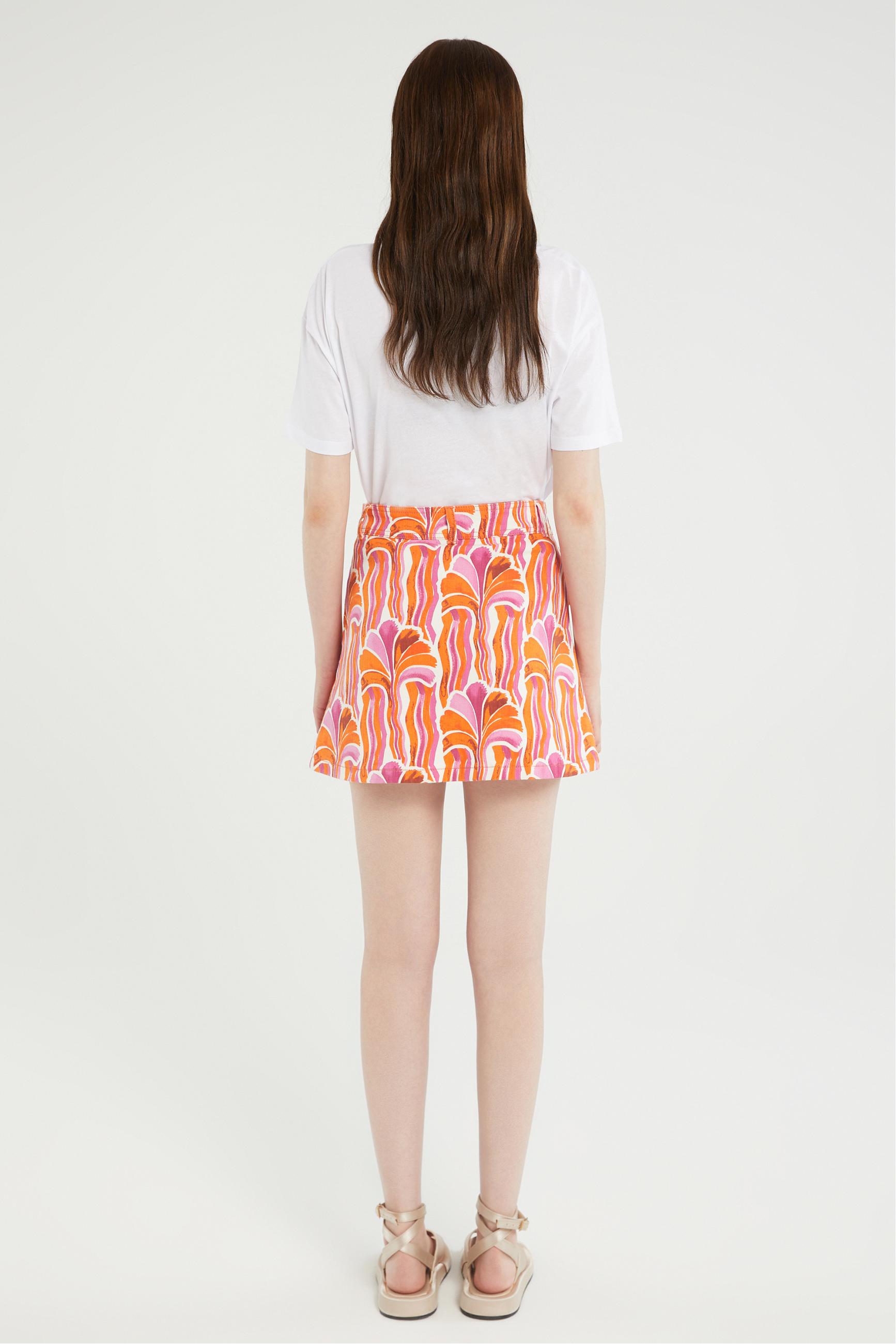 ÇİÇEK DESENLİ A FORM MİNİ ETEK