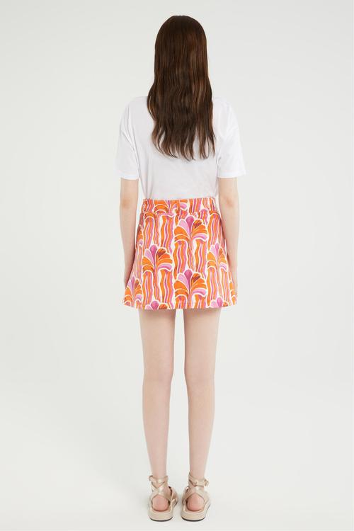  ÇİÇEK DESENLİ A FORM MİNİ ETEK