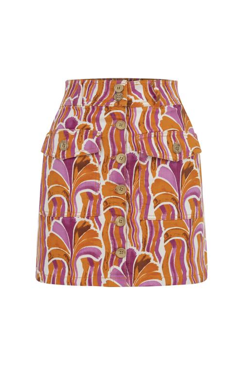  ÇİÇEK DESENLİ A FORM MİNİ ETEK