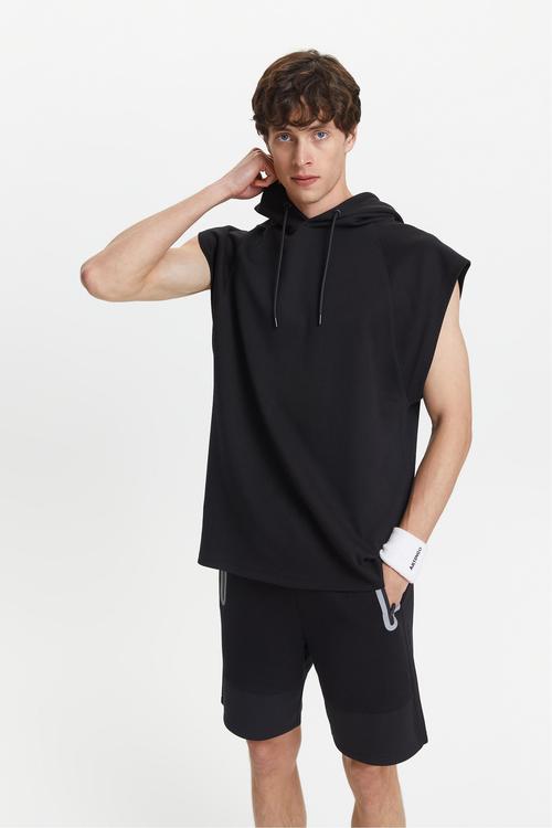  KAPÜŞONLU KISA KOLLU SWEATSHIRT