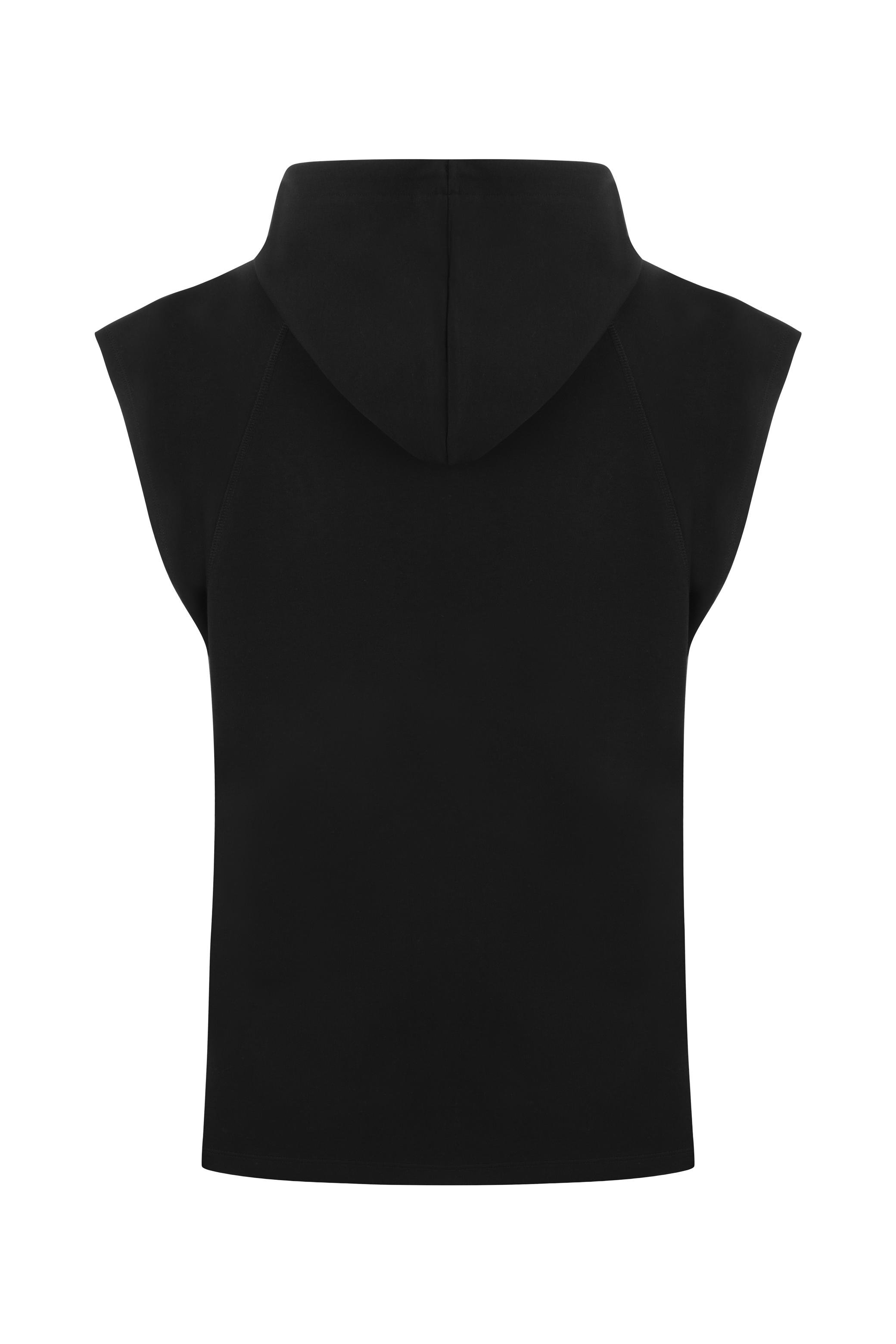 KAPÜŞONLU KISA KOLLU SWEATSHIRT