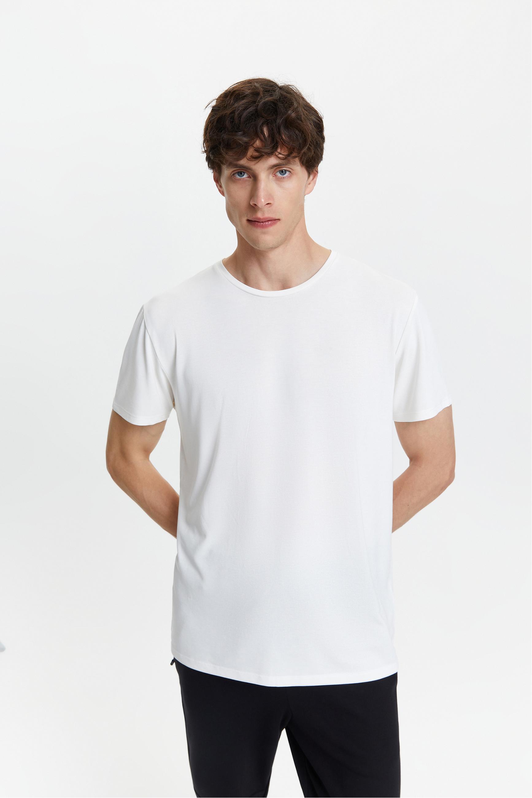 MODAL KARIŞIMLI BİSİKLET YAKA T-SHIRT