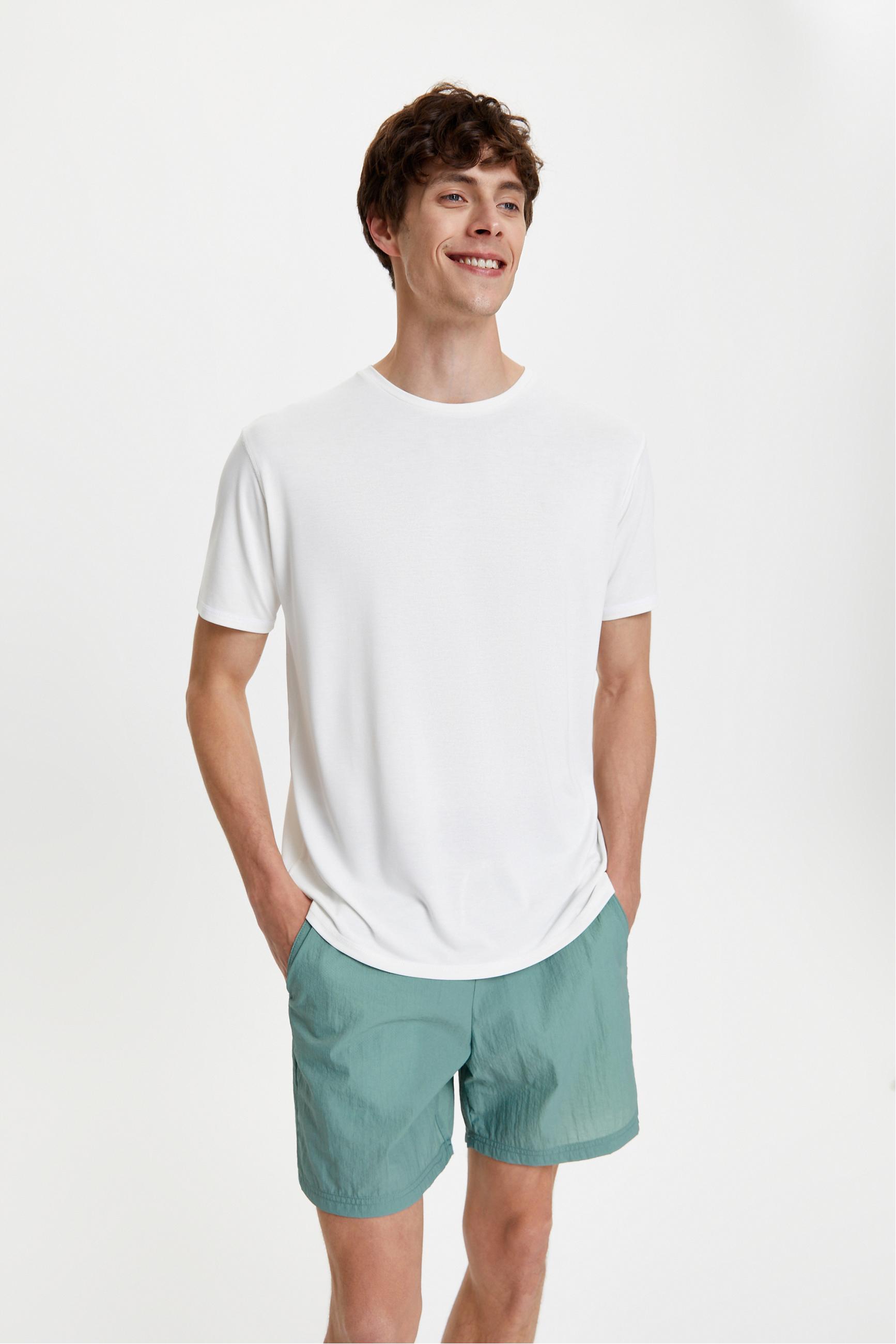 MODAL KARIŞIMLI BİSİKLET YAKA T-SHIRT