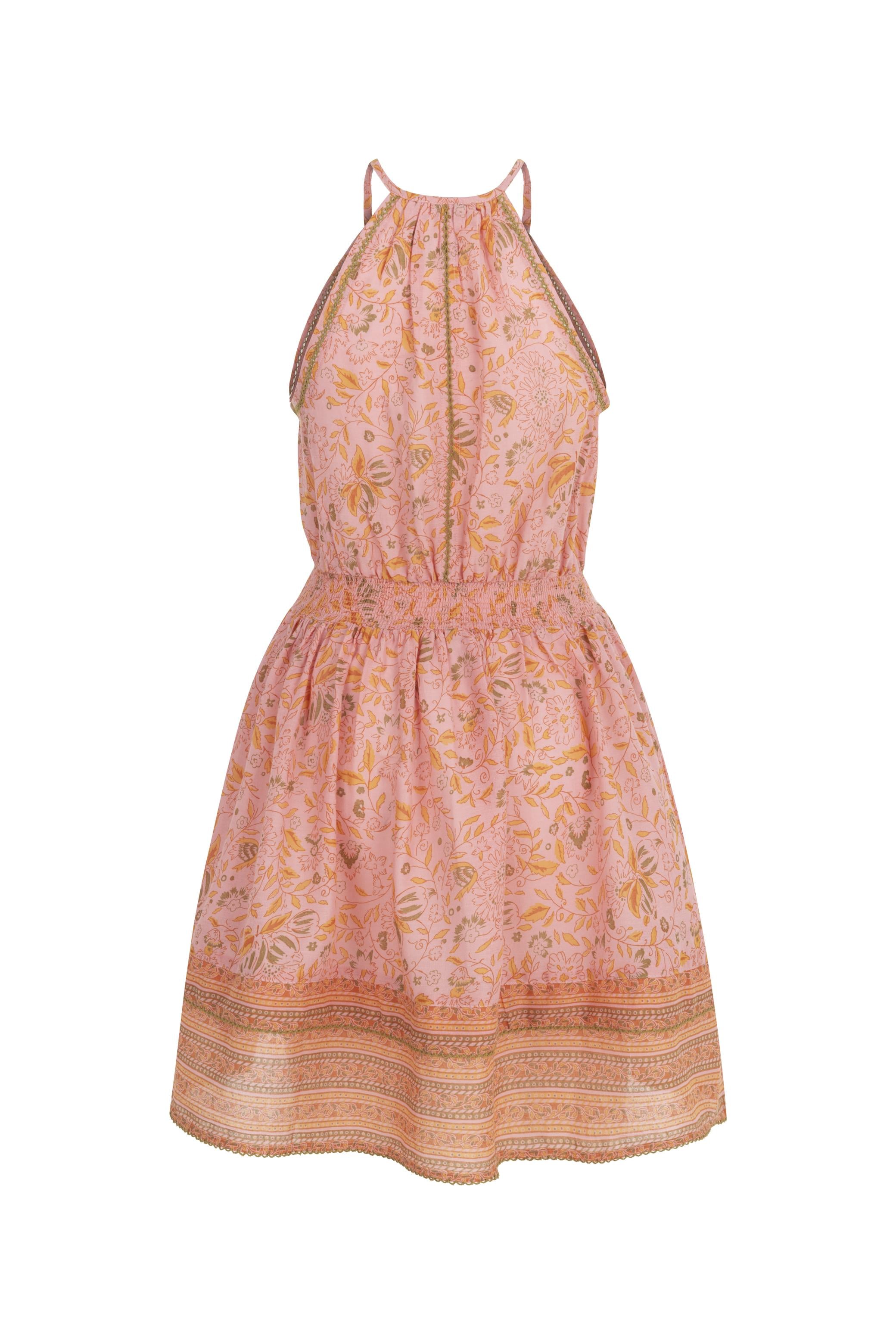 ÇİÇEK DESENLİ A FORM MİNİ ELBİSE