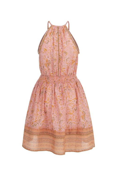  ÇİÇEK DESENLİ A FORM MİNİ ELBİSE