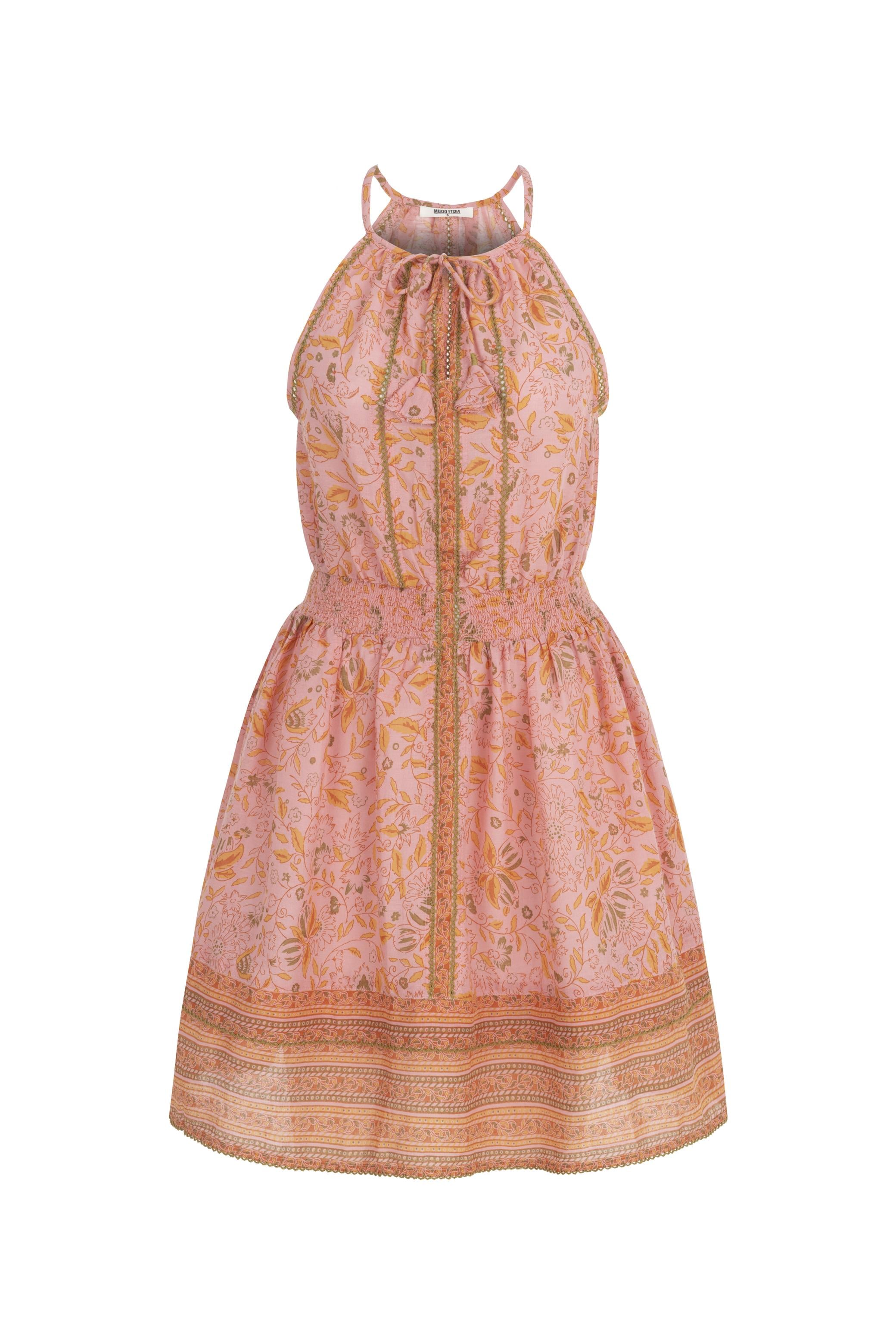 ÇİÇEK DESENLİ A FORM MİNİ ELBİSE