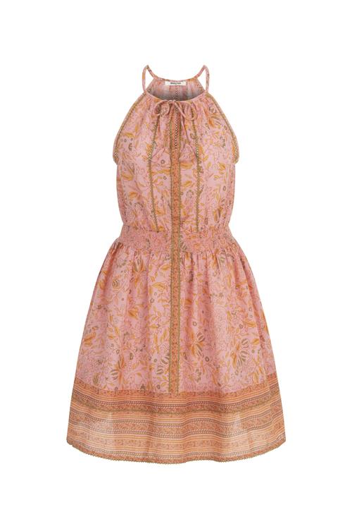  ÇİÇEK DESENLİ A FORM MİNİ ELBİSE