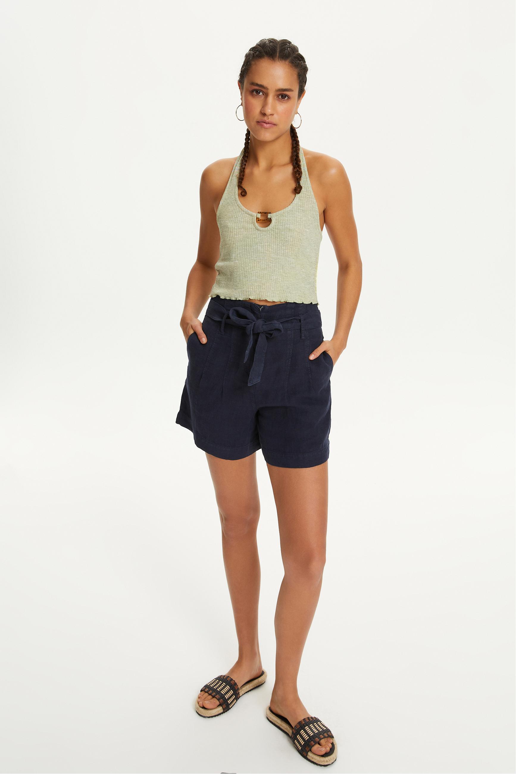 TOKA DETAYLI FİTİLLİ BLUZ