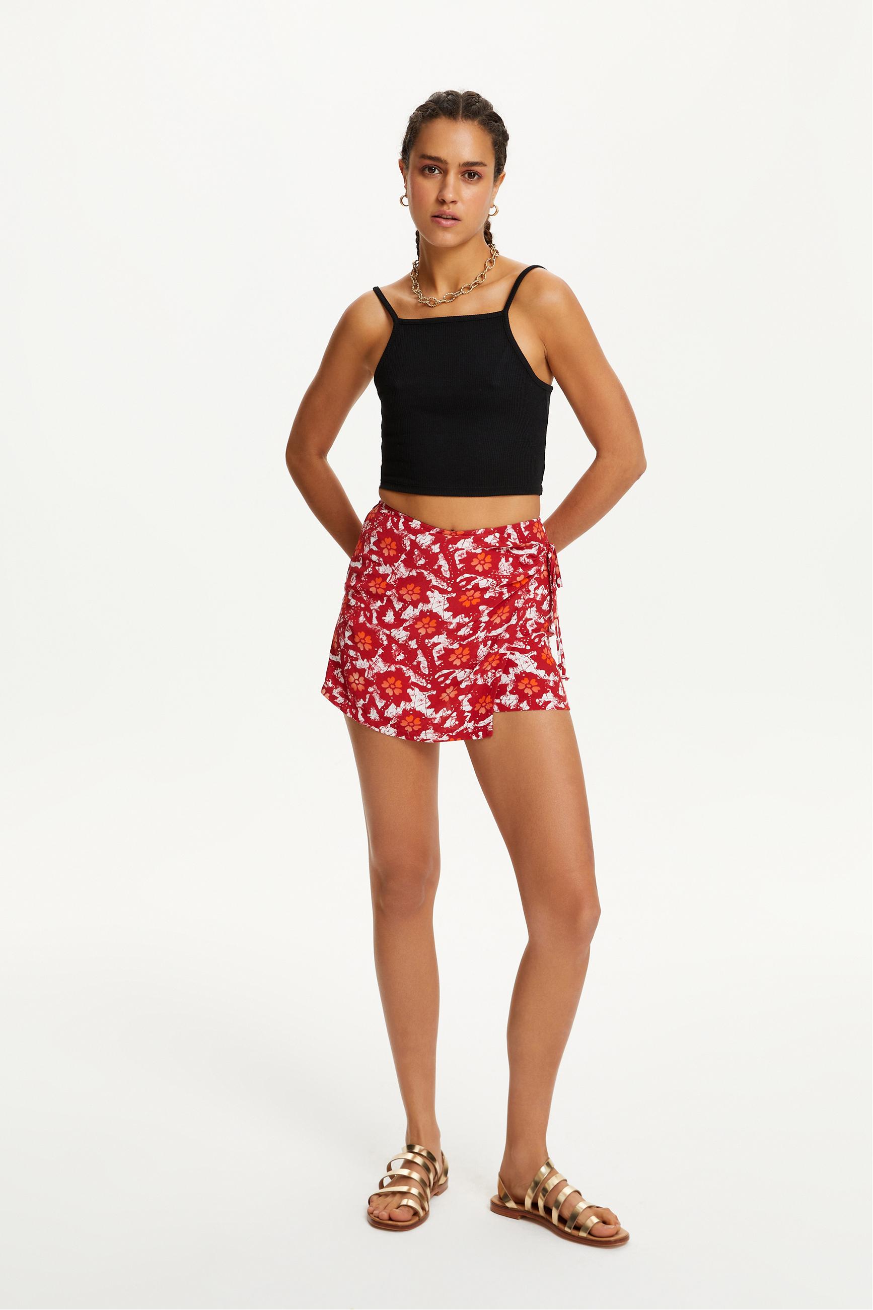 ÇİÇEK DESENLİ MİNİ ŞORT ETEK