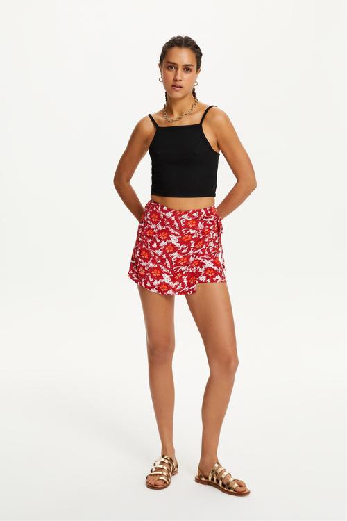  ÇİÇEK DESENLİ MİNİ ŞORT ETEK