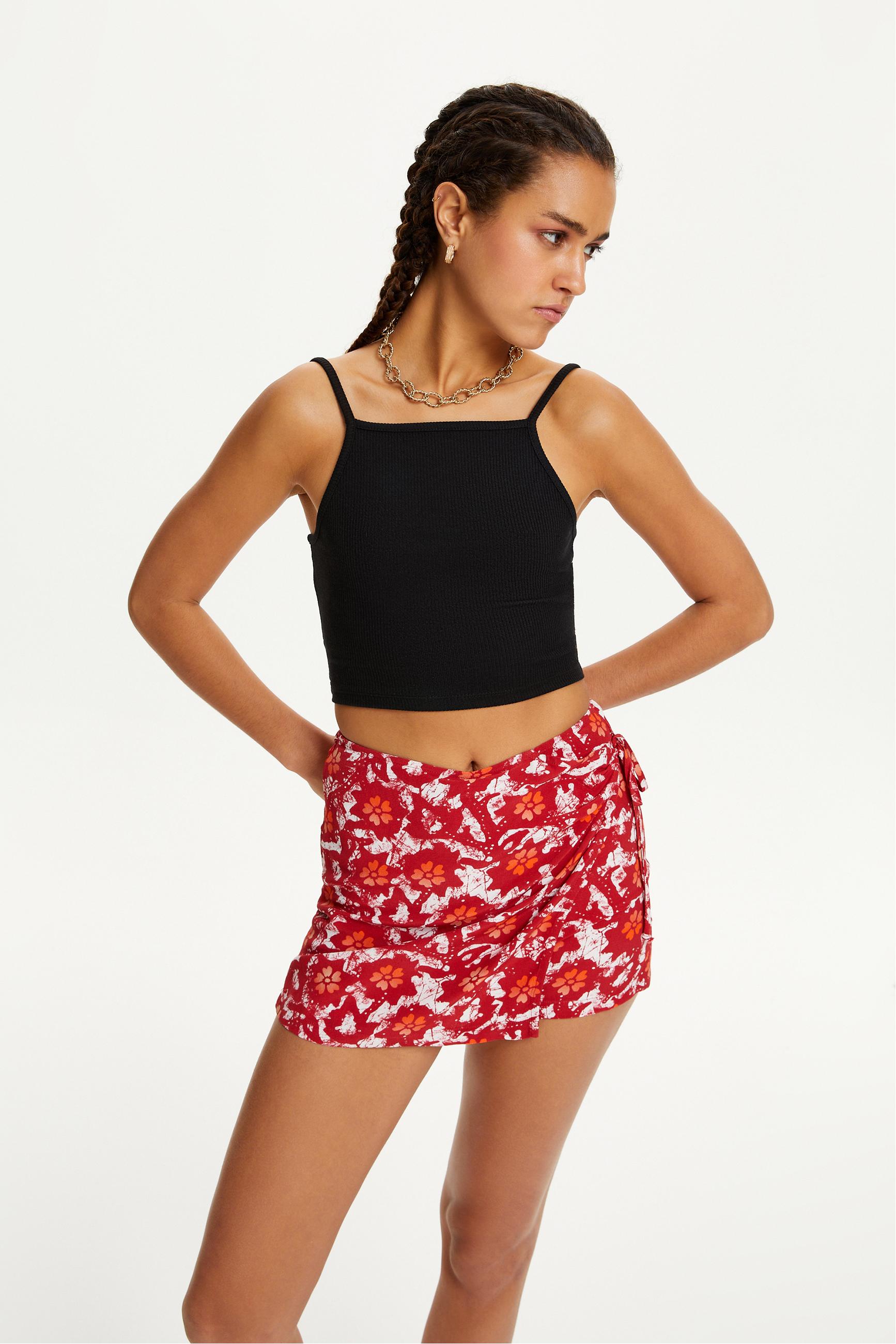 ÇİÇEK DESENLİ MİNİ ŞORT ETEK