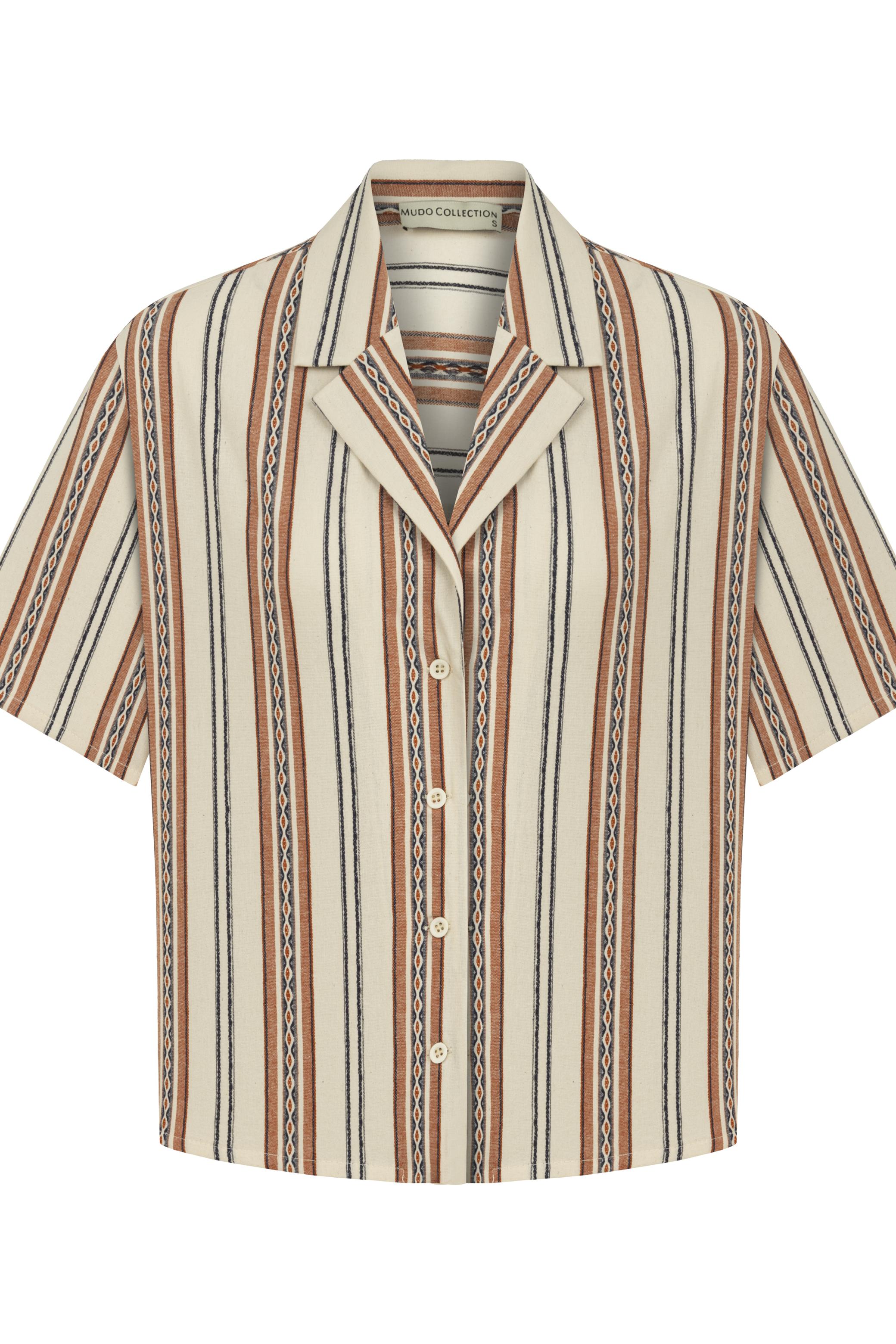 ETNİK NAKIŞLI RAHAT KESİM GÖMLEK