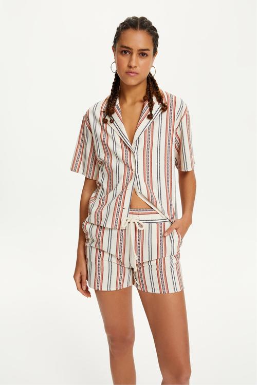  BAĞLAMA DETAYLI ETNİK MİNİ ŞORT