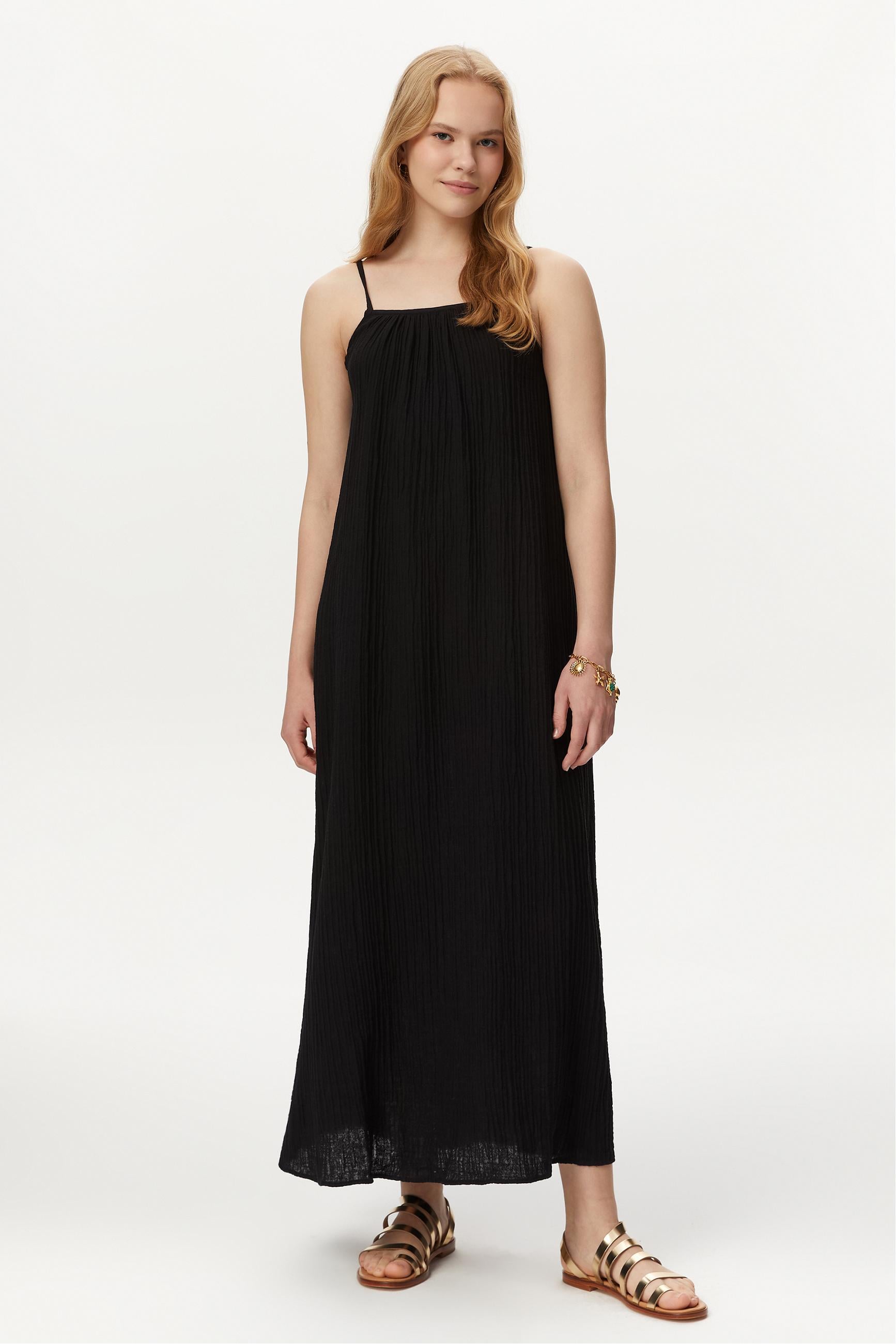 ASKILI A FORM UZUN ELBİSE