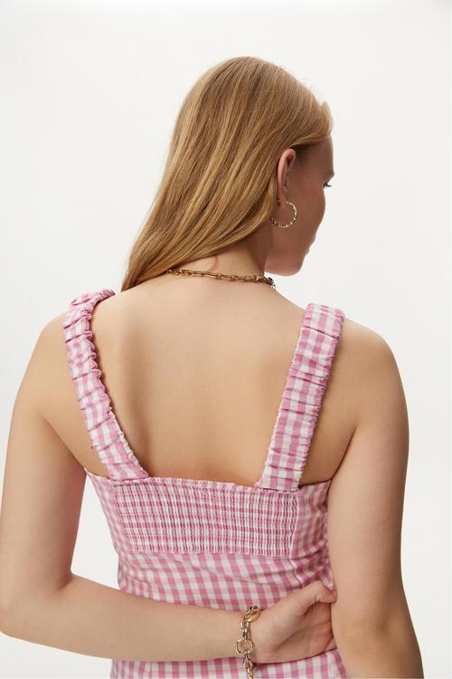  PÖTİKARELİ MİNİ ELBİSE