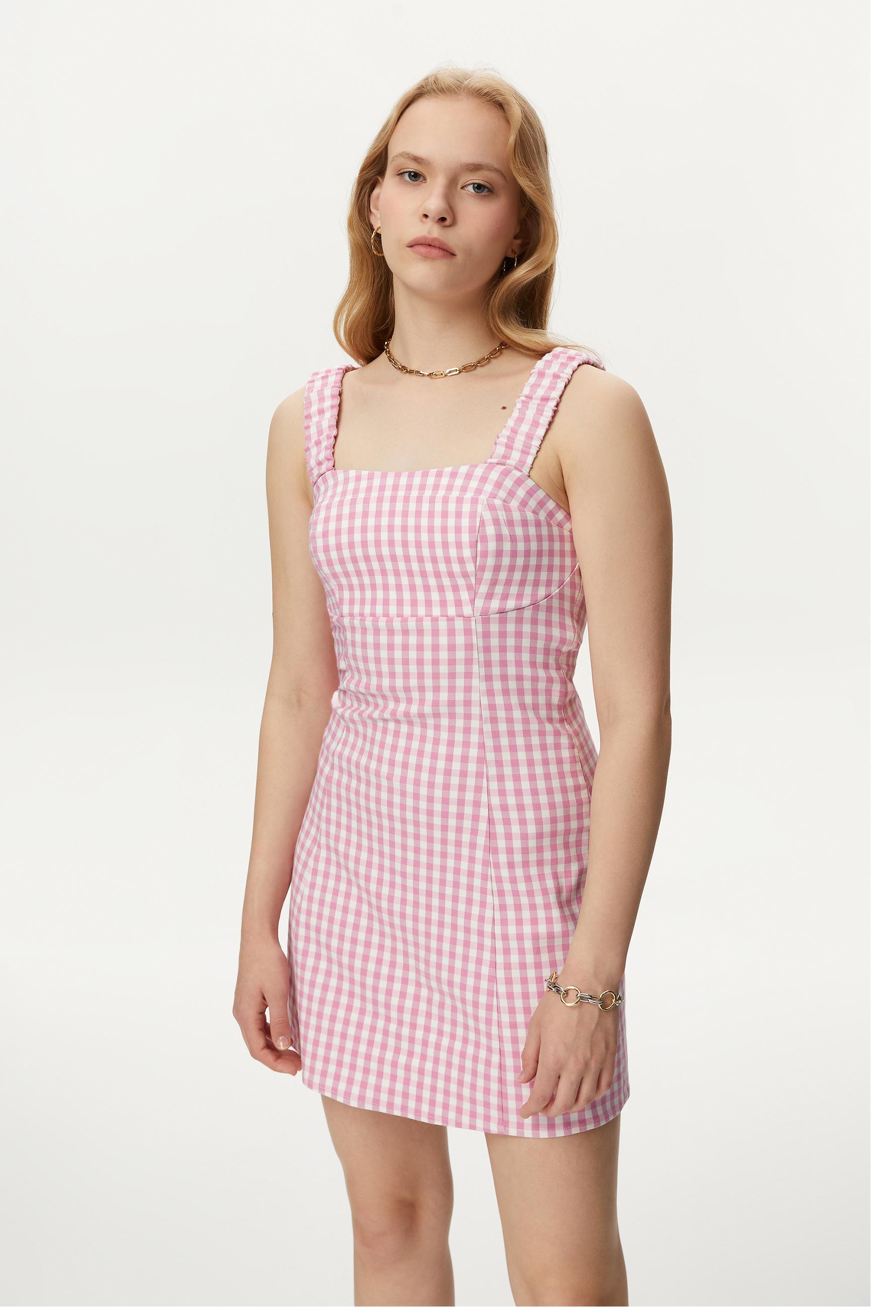 PÖTİKARELİ MİNİ ELBİSE