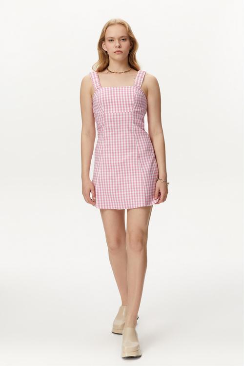  PÖTİKARELİ MİNİ ELBİSE