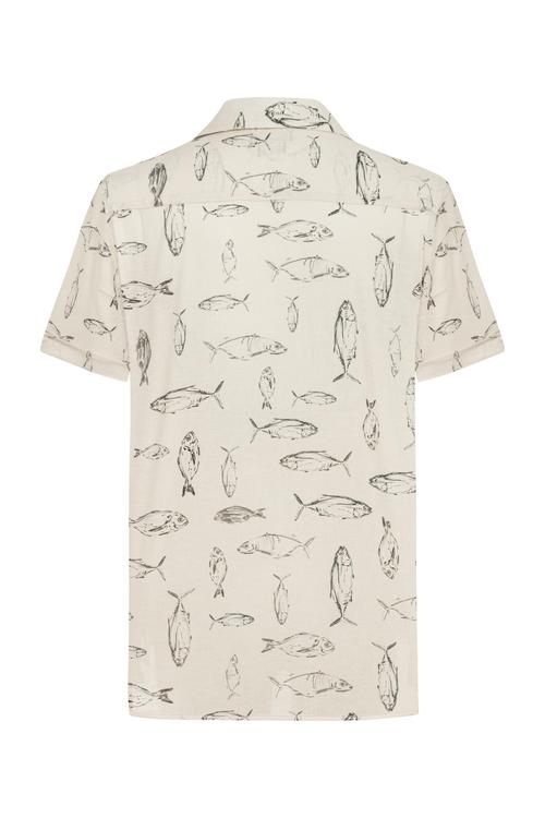  MARİN DESENLİ KISA KOLLU GÖMLEK