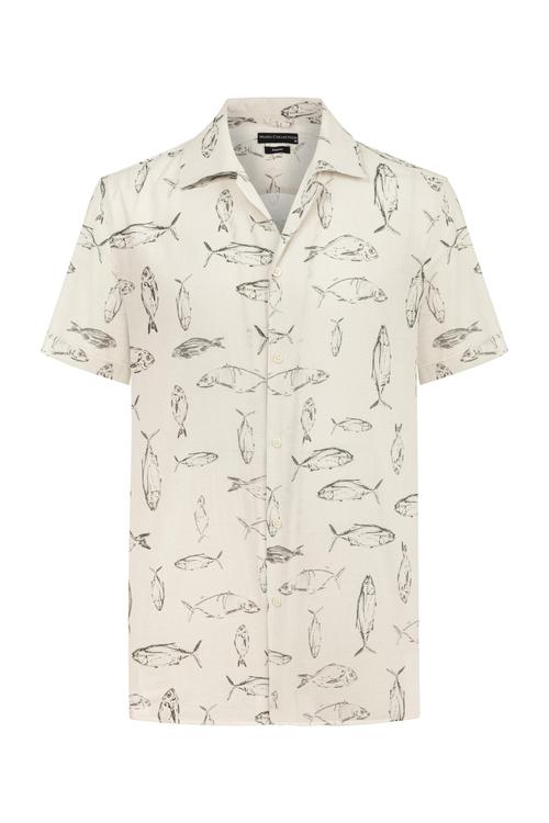  MARİN DESENLİ KISA KOLLU GÖMLEK