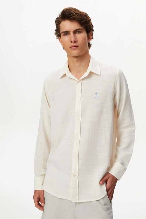  ÇAPA DETAYLI REGULAR FIT GÖMLEK