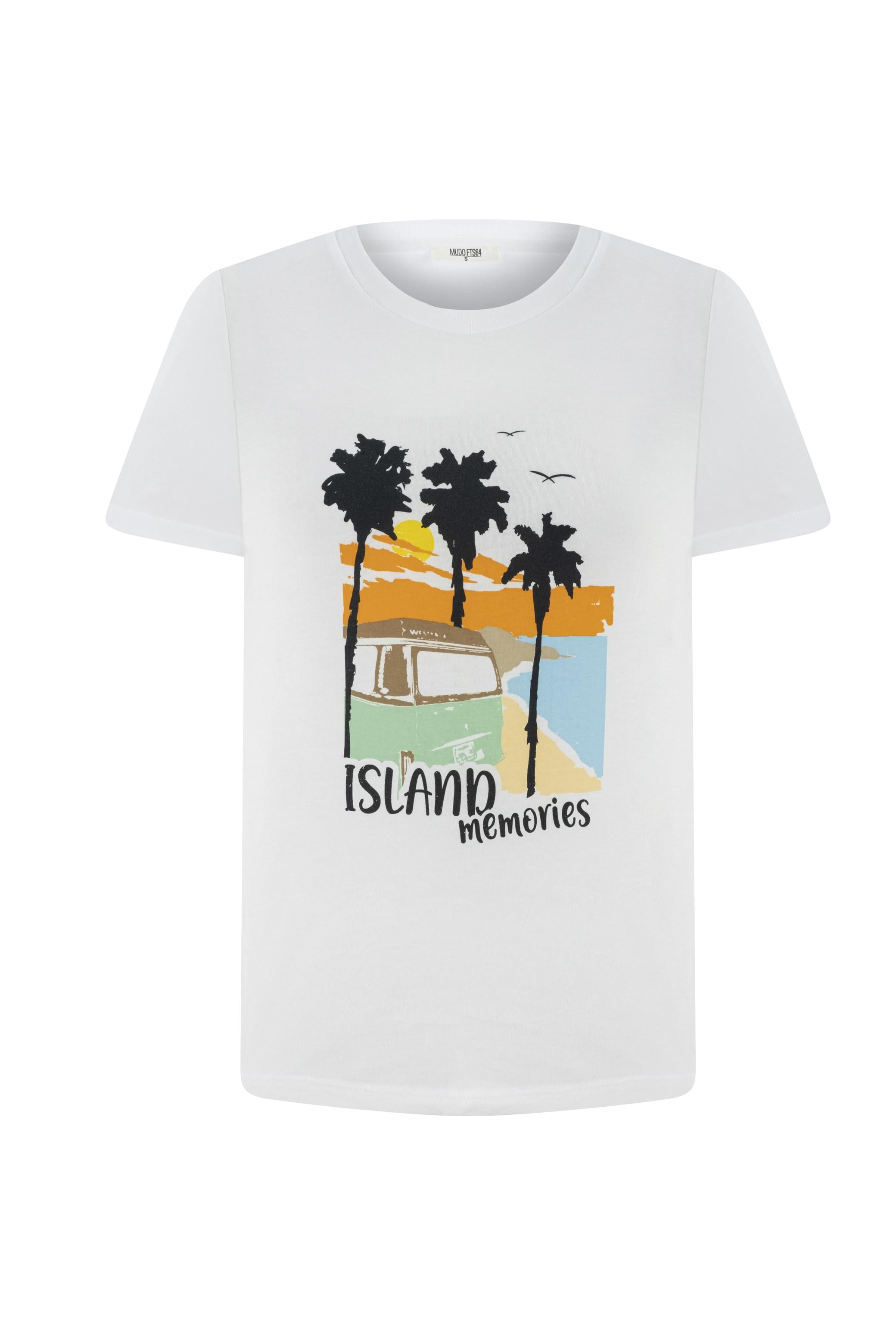 BASKILI BİSİKLET YAKA T-SHIRT