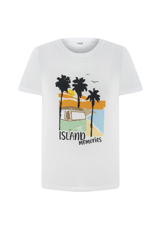  BASKILI BİSİKLET YAKA T-SHIRT