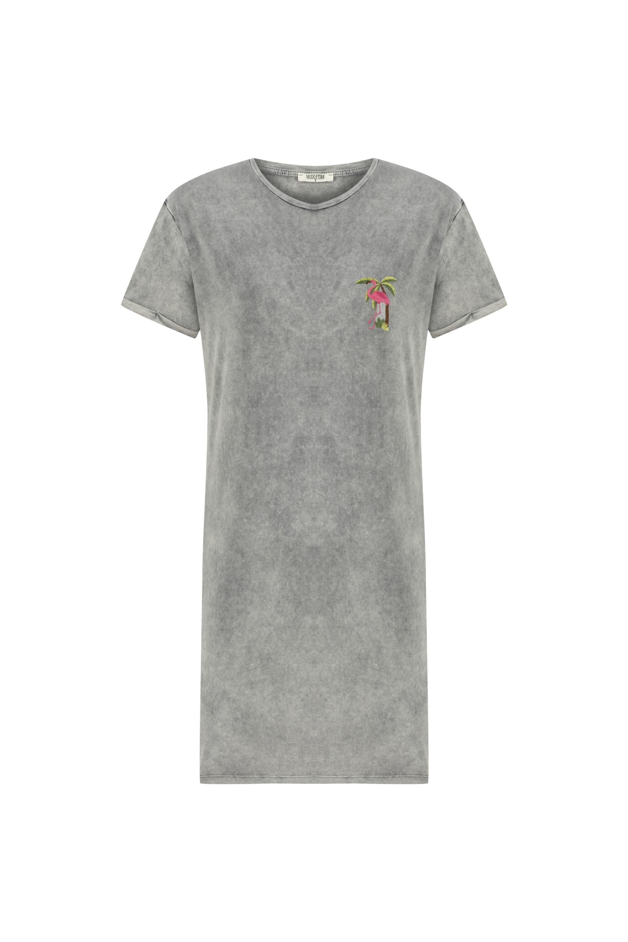 TROPİKAL DETAYLI KISA KOLLU MİNİ ELBİSE