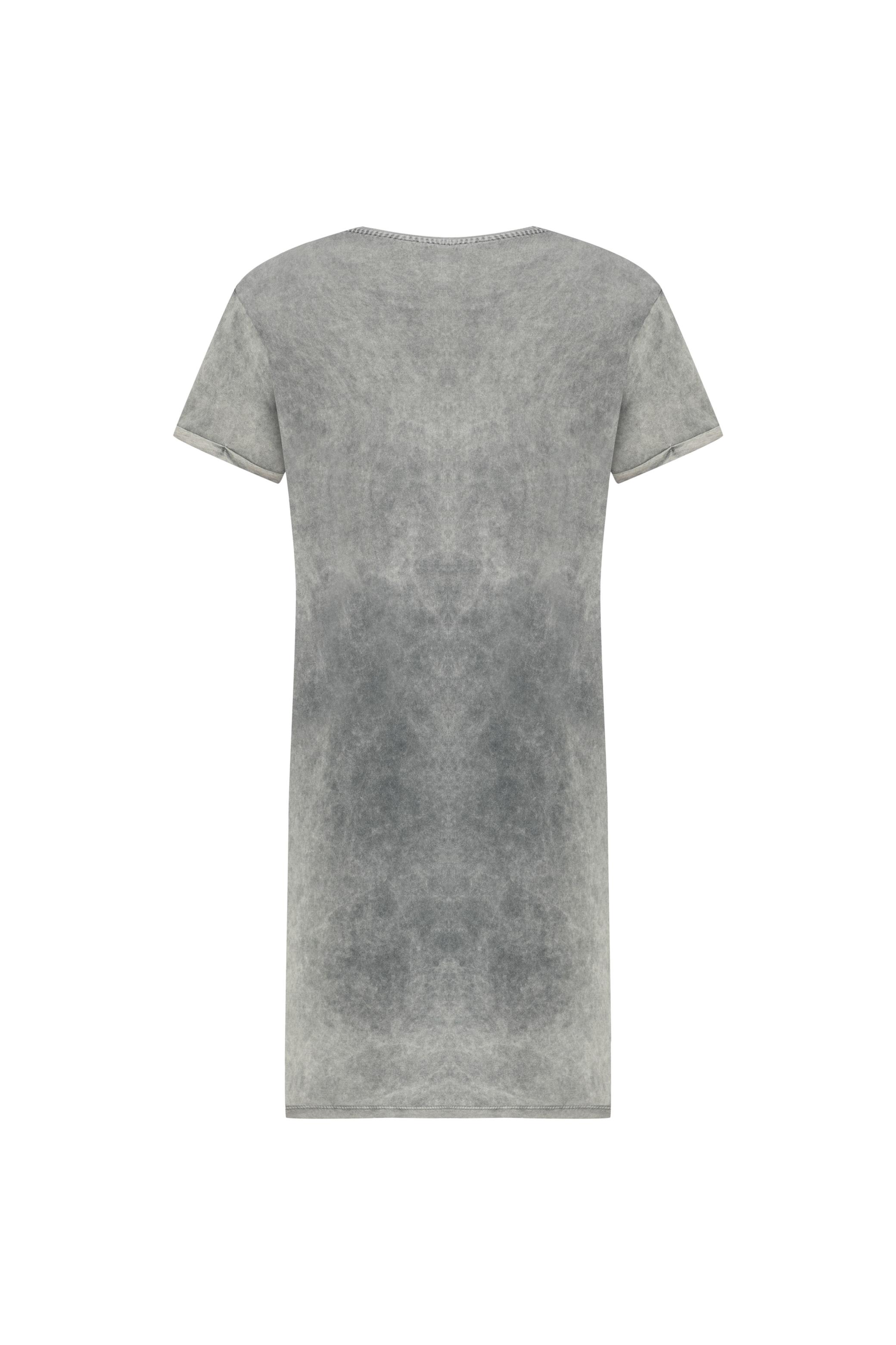 TROPİKAL DETAYLI KISA KOLLU MİNİ ELBİSE