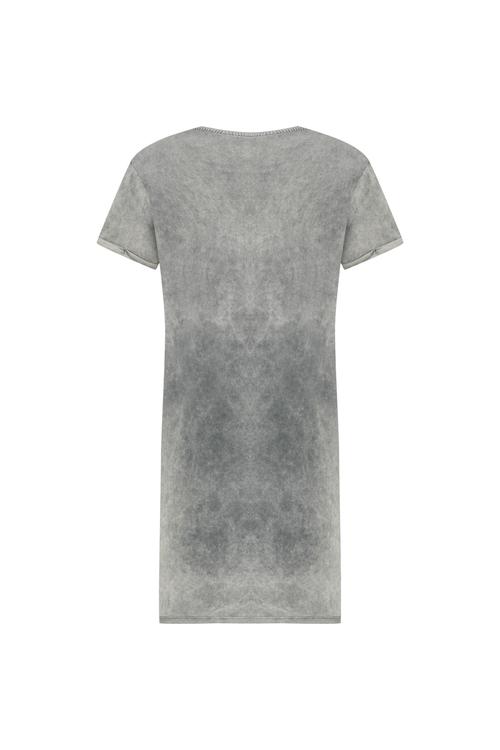  TROPİKAL DETAYLI KISA KOLLU MİNİ ELBİSE