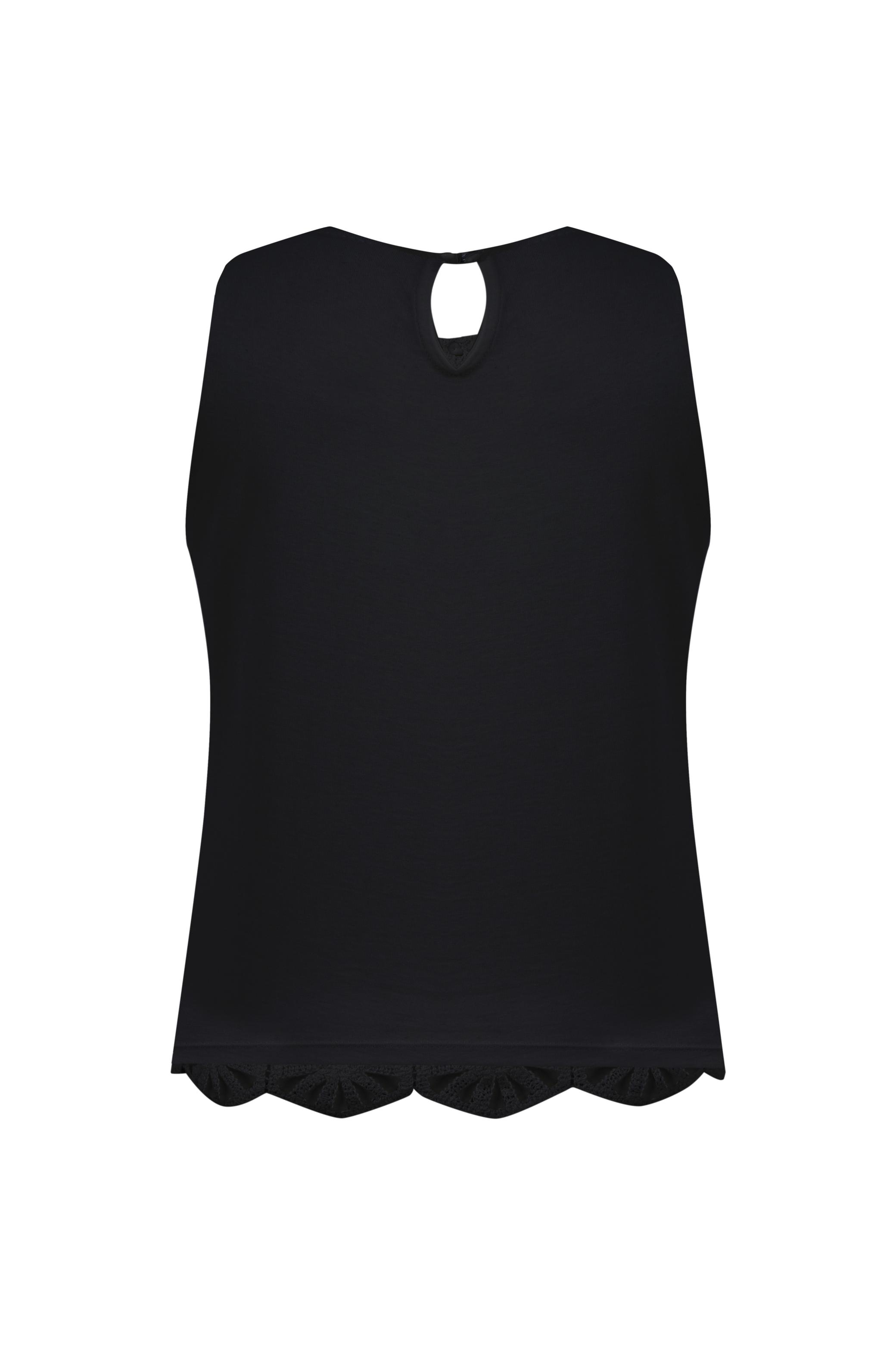 DANTEL DESENLİ KOLSUZ ÖRME BLUZ