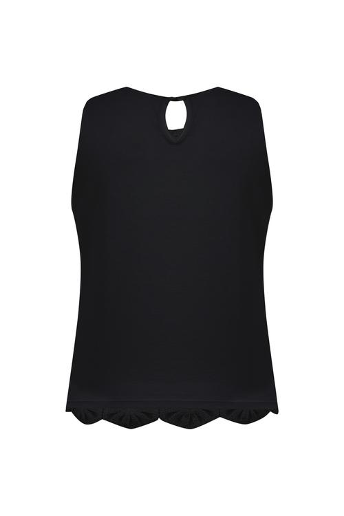  DANTEL DESENLİ KOLSUZ ÖRME BLUZ